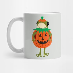 Frog in a Halloween pumpkin costume Mug